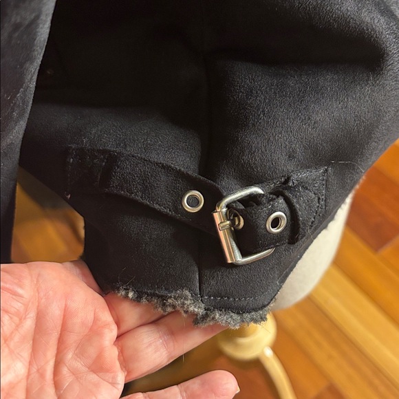 Boho Black Faux Suede Bomber Jacket NWT - Picture 8 of 9